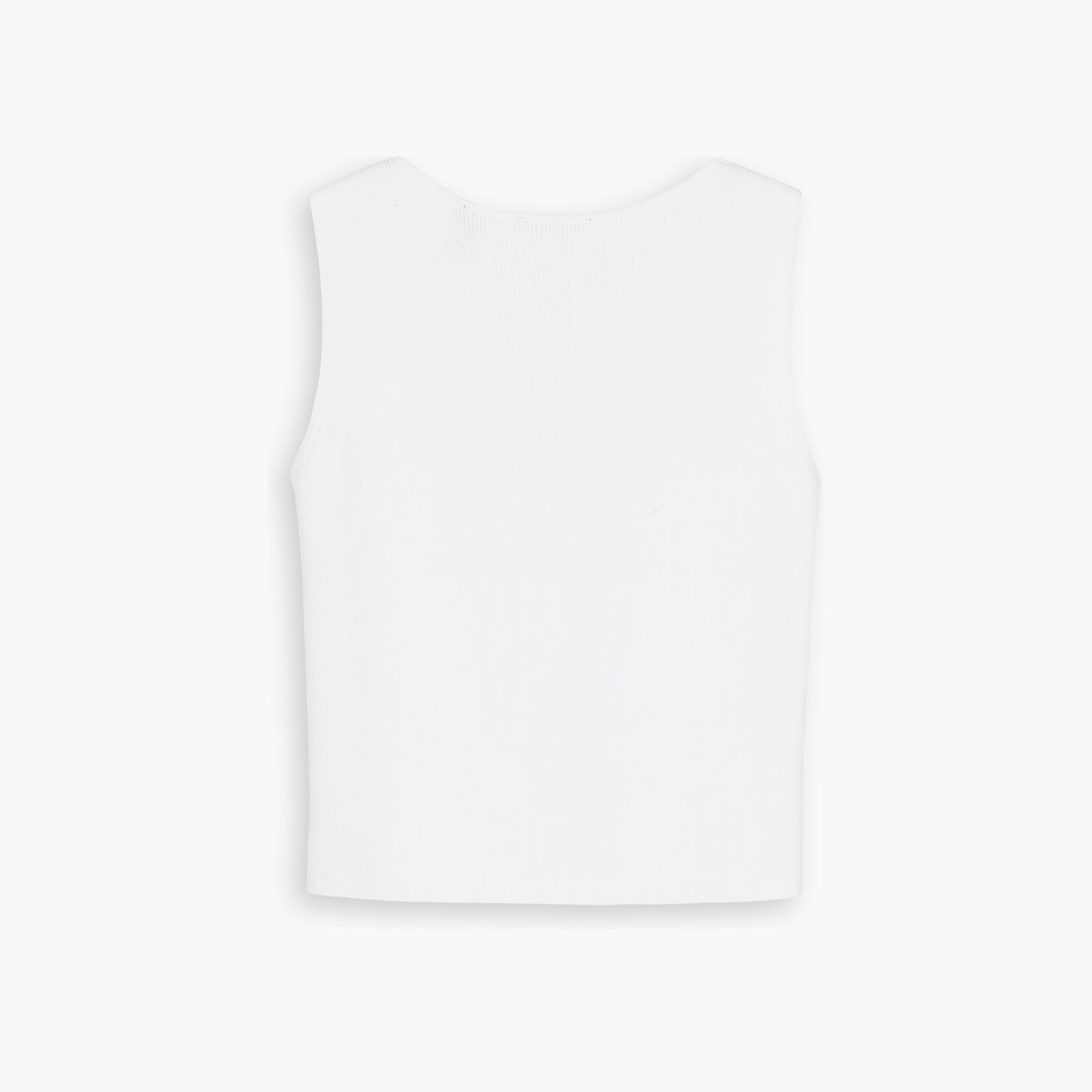 Back view of a plain white sleeveless Women's Sweater Tank from Dockers against a white background.