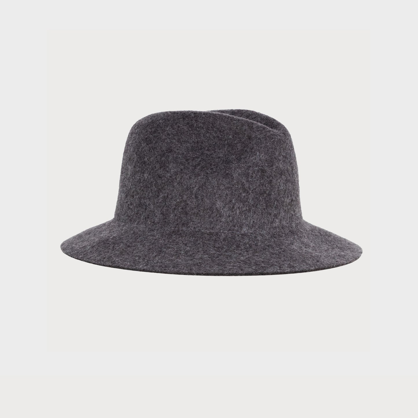 Snap Brim Fedora in Heather Grey by F & M Hat Company on a simple white background.