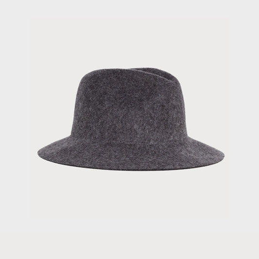 Snap Brim Fedora, Heather Grey