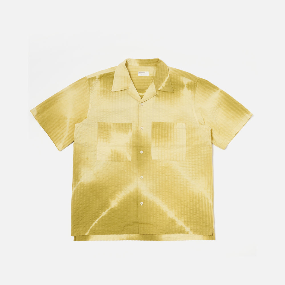 Tie n Dye Seersucker Camp Shirt, Khaki