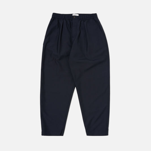 Tropical Suiting Pleated Track Pant, Navy