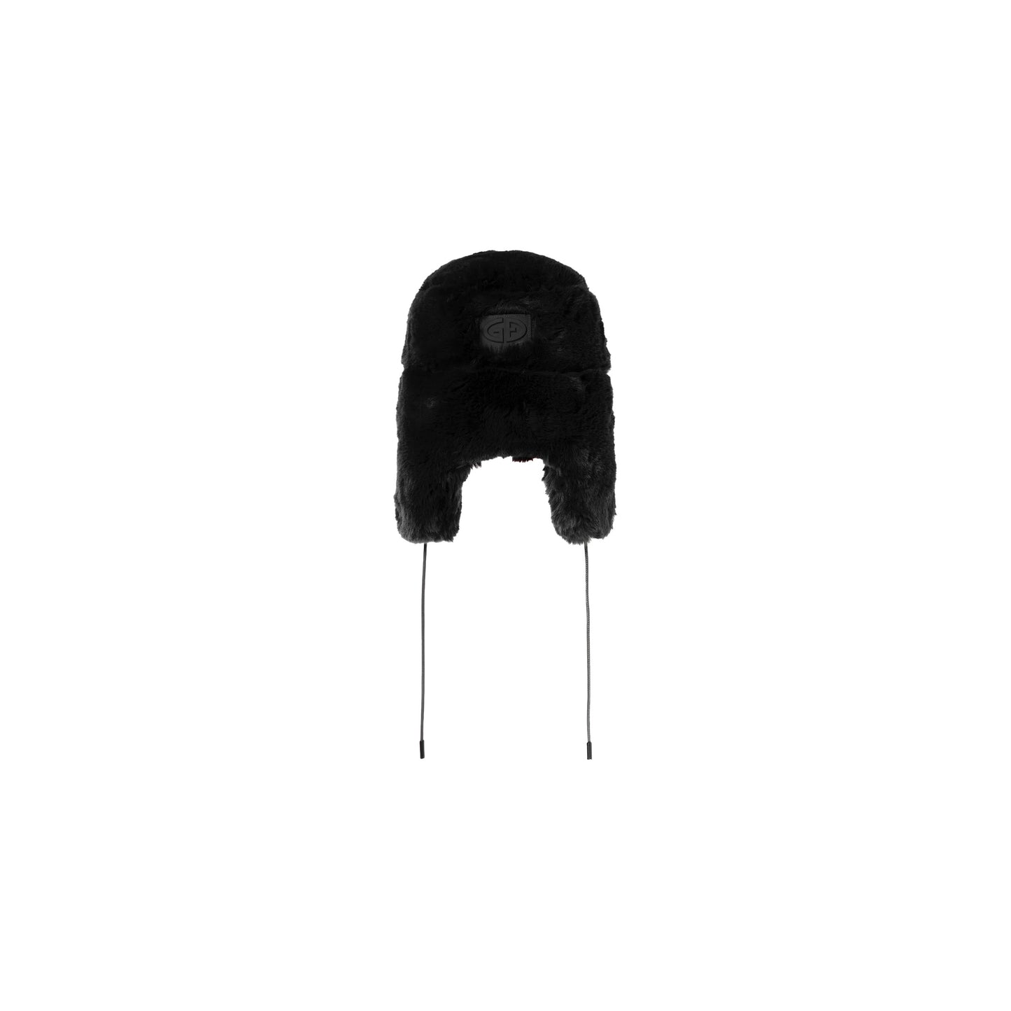 The Goldbergh Cher Fluffy Aviator Hat in black, featuring luxurious fur, ear flaps, and long strings, is presented against a white background to achieve the perfect après-ski look.