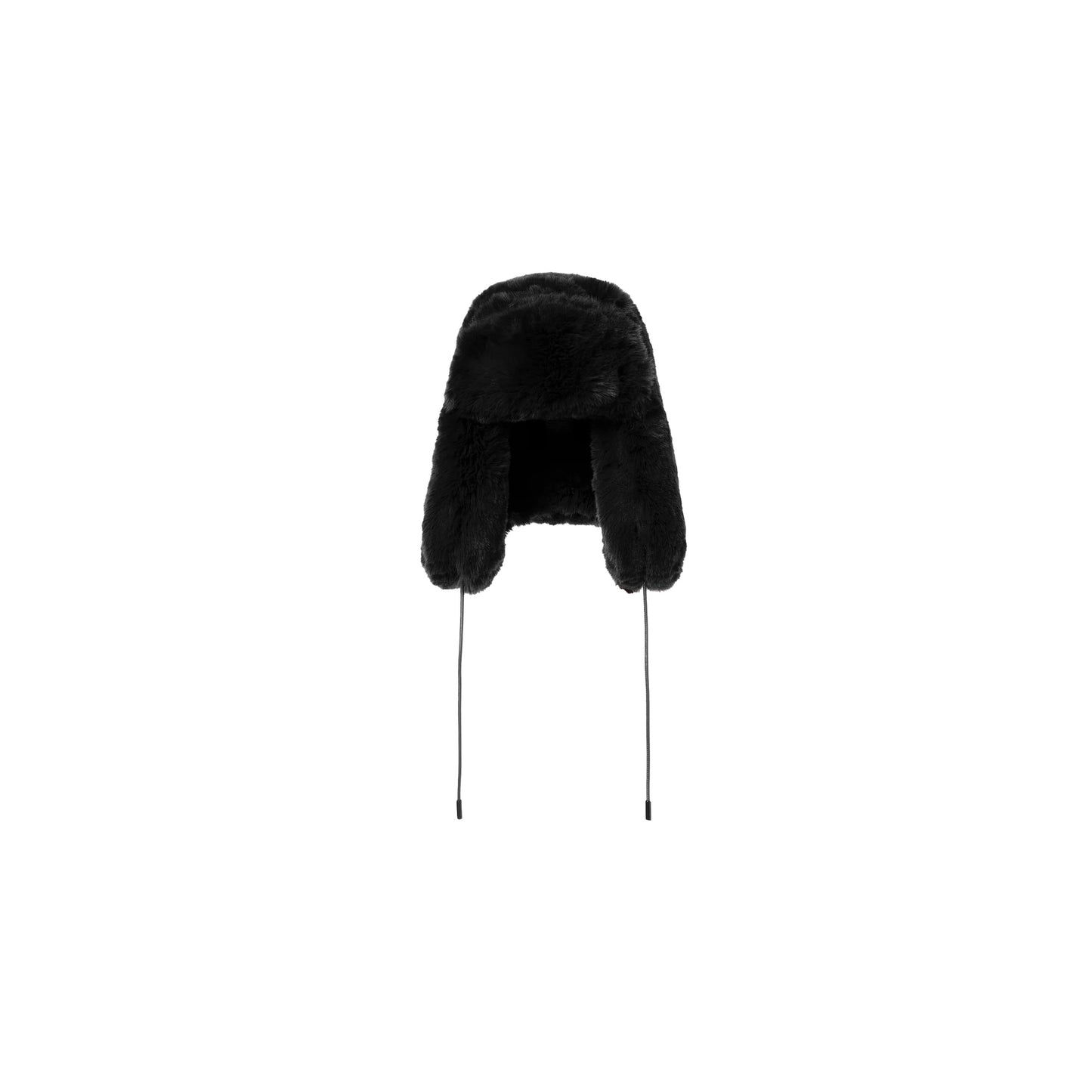 Goldbergh's Cher Fluffy Aviator Hat in black is a luxurious winter accessory with black faux fur, ear flaps, and long adjustable strings. This stylish bomber hat is perfect for an après-ski look, seamlessly combining style and warmth.