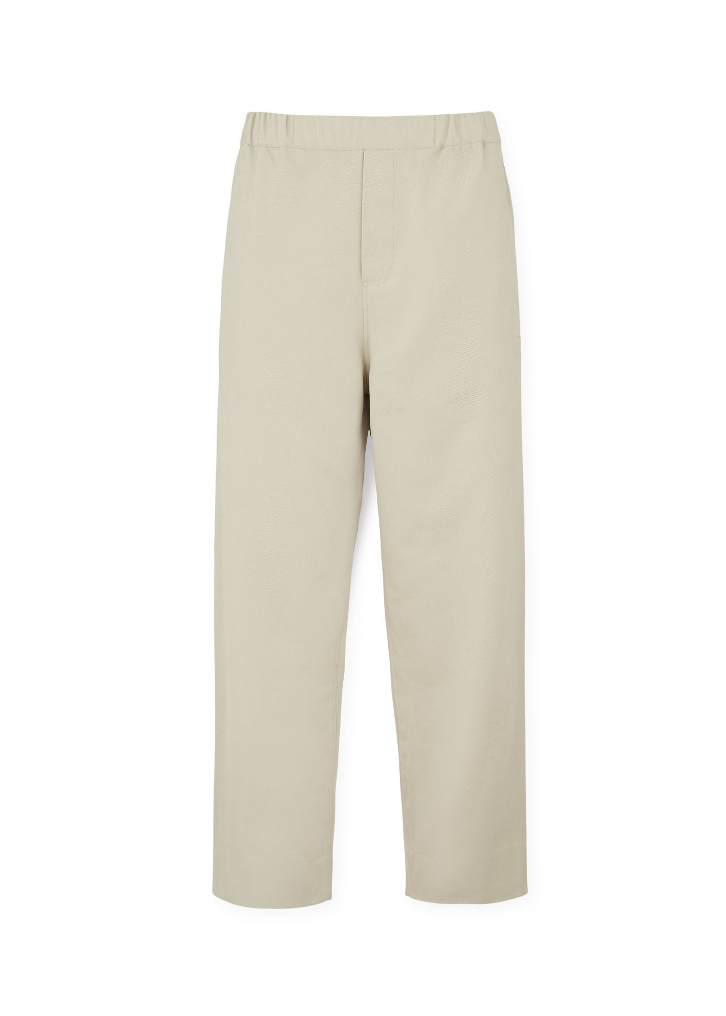 Coco Pant Tailored Velvet by Aiayu offers beige pants with an elastic waistband and straight-leg design, crafted from luxurious velvet cotton twill.