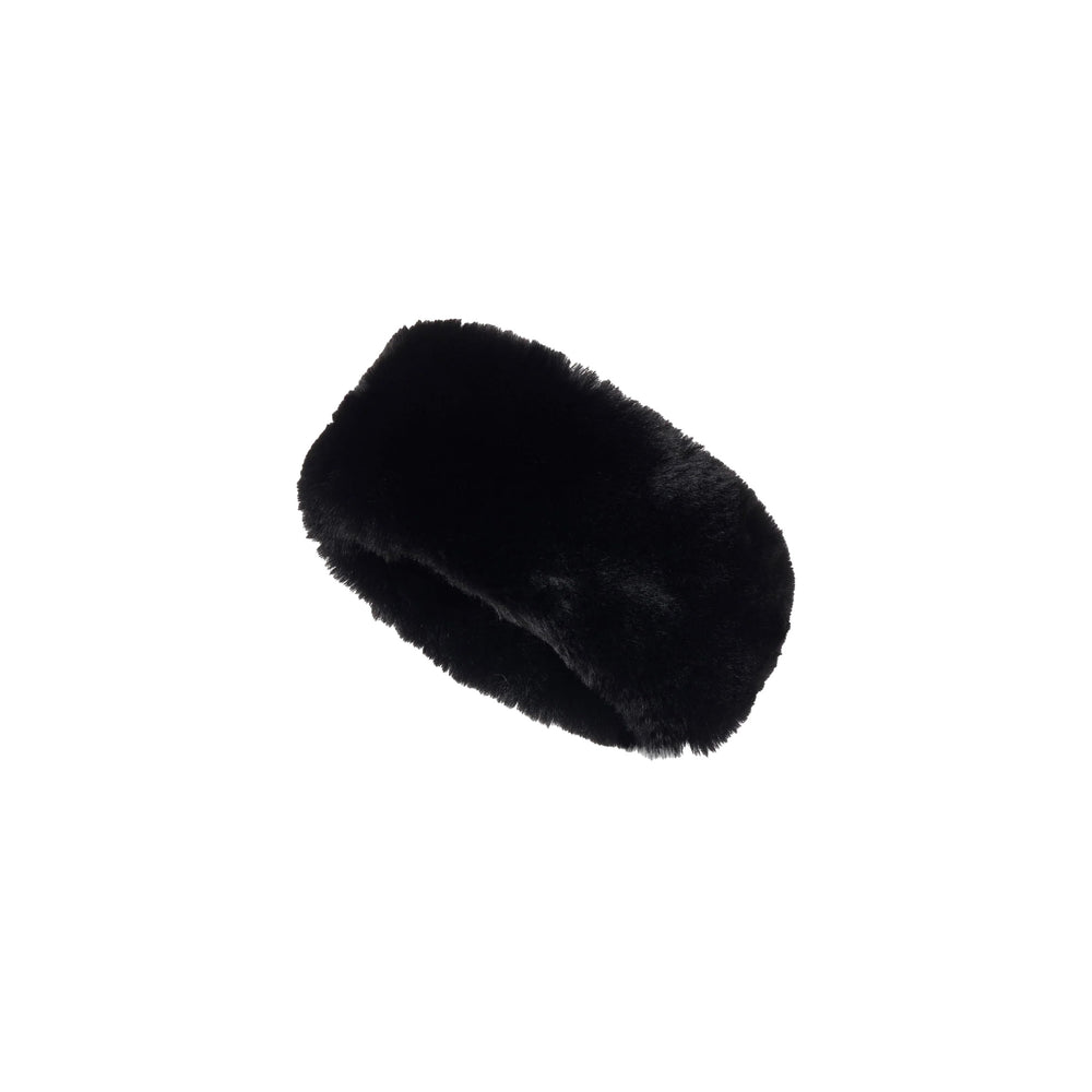 The Froid Fluffy Headband in black by Goldbergh is showcased on a simple white backdrop.