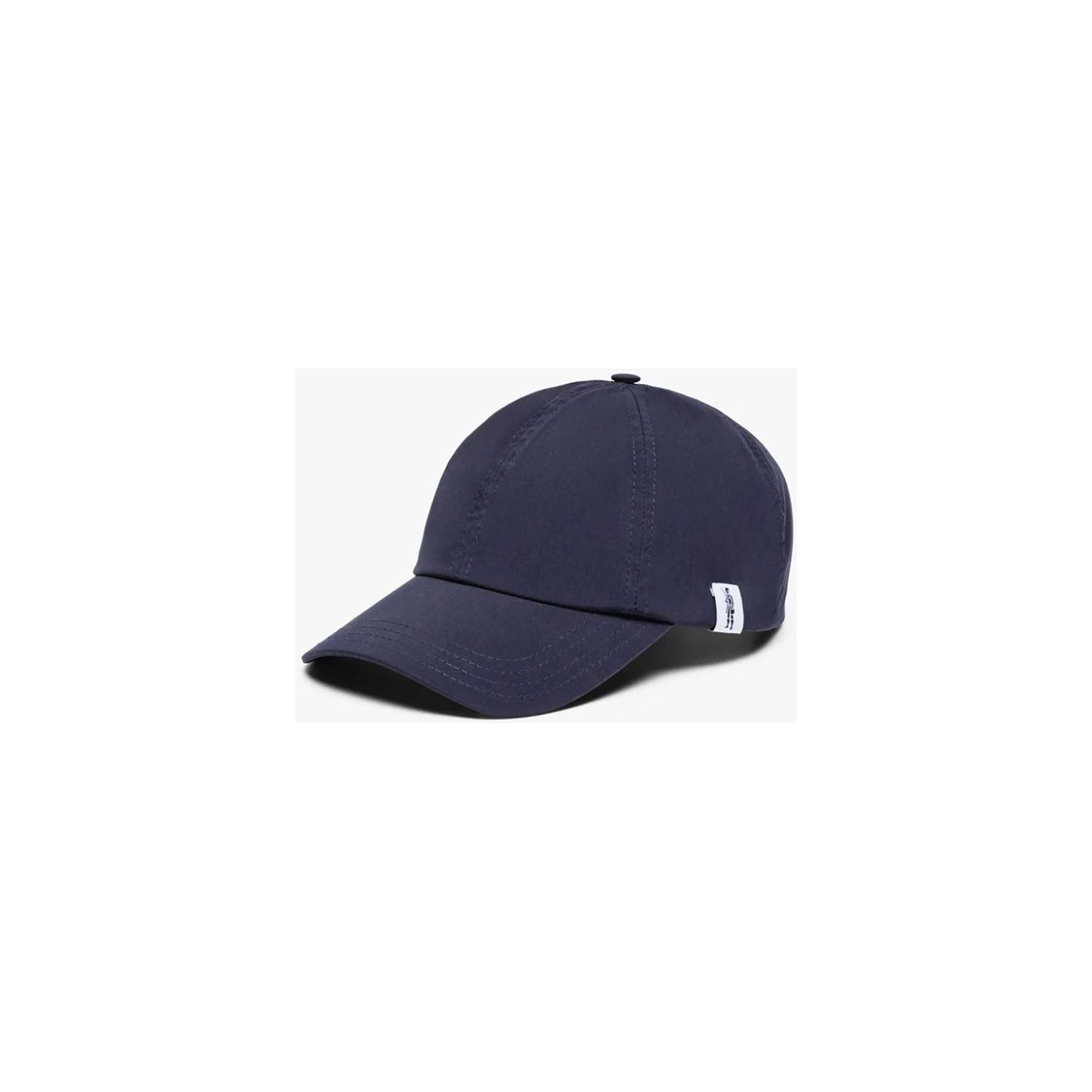 A Tipping Baseball Cap, Navy with a curved brim, featuring a small white tag on the side and the Dandy Man logo by Mackintosh.