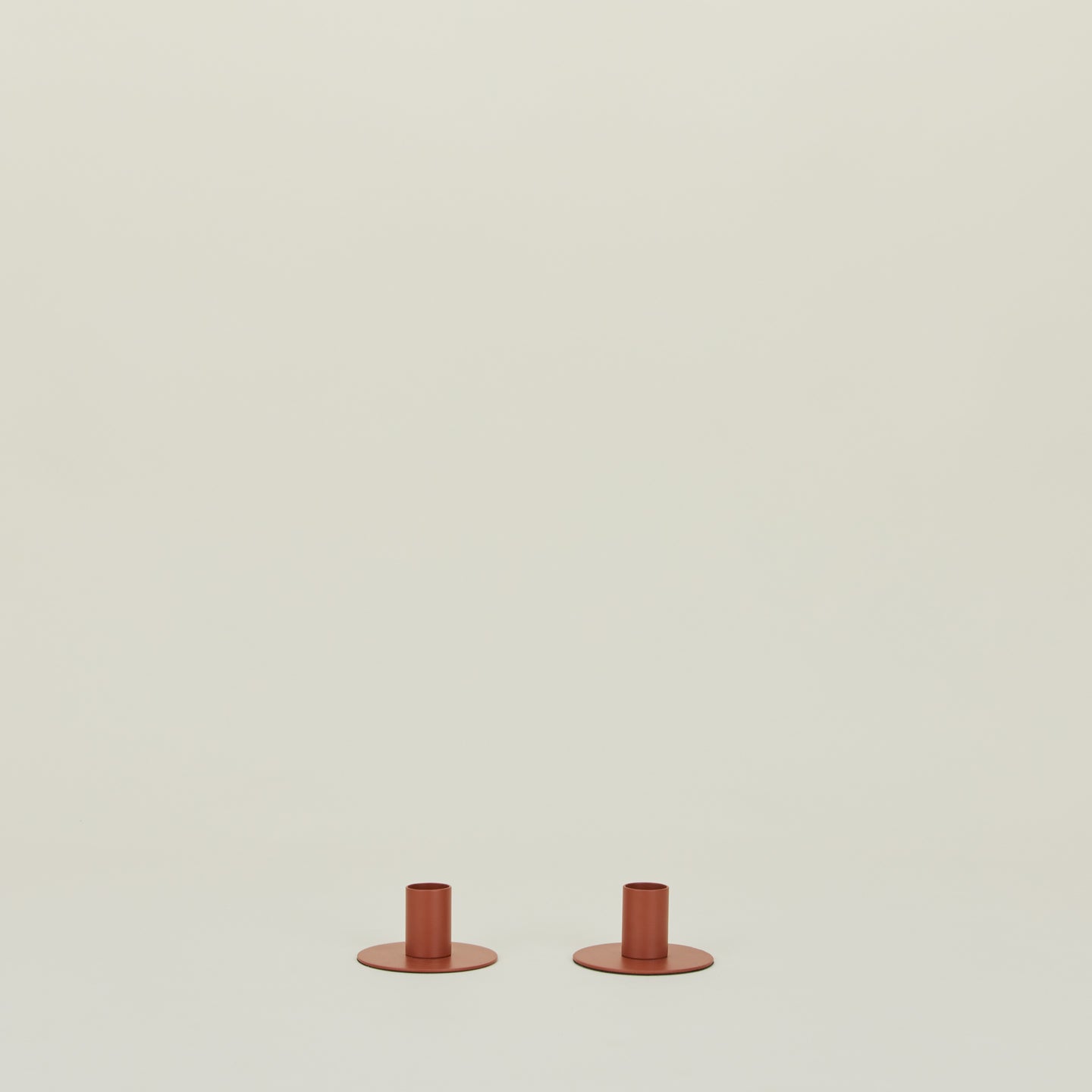 Essential Metal Candle Holder (Set of 2), Terracotta