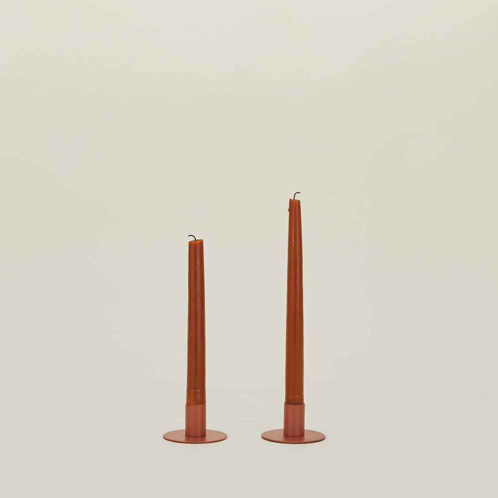 Essential Metal Candle Holder (Set of 2), Terracotta