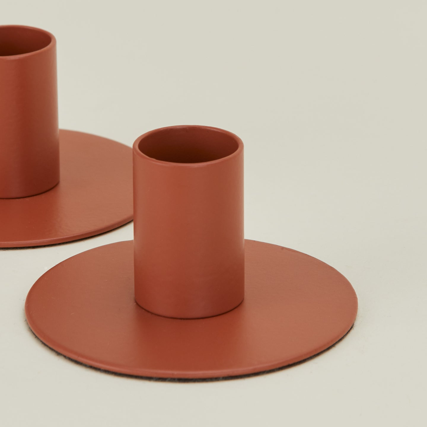 Essential Metal Candle Holder (Set of 2), Terracotta