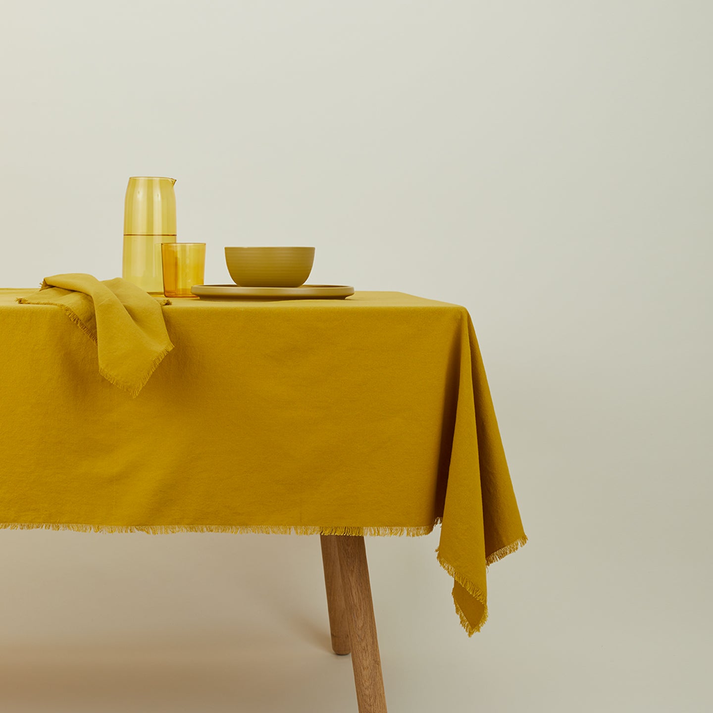 Essential Cotton Tablecloth, Mustard