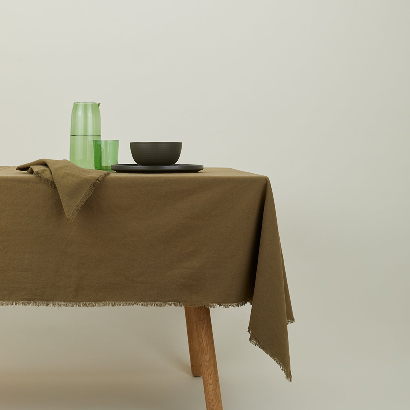 Essential Cotton Tablecloth, Olive