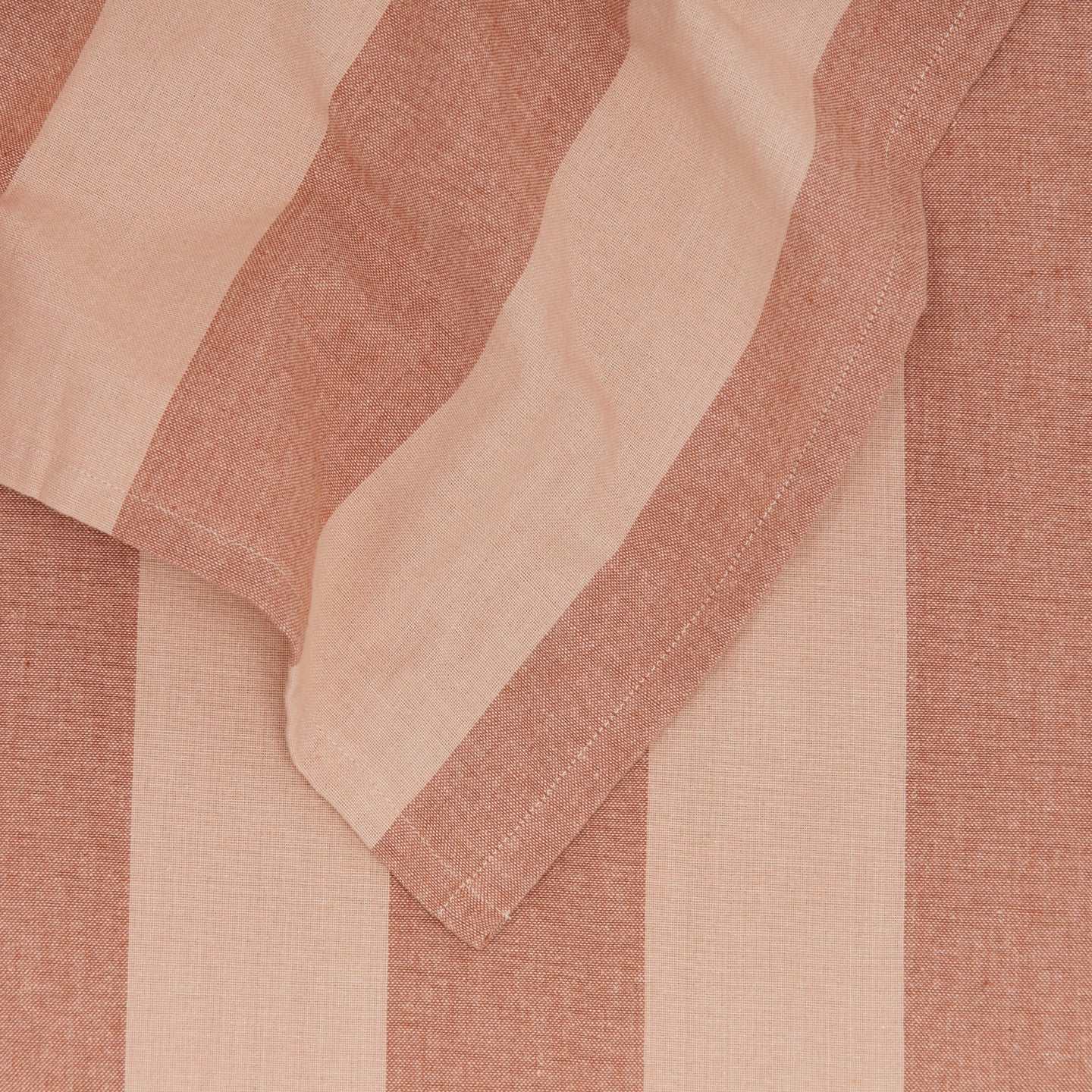 Essential Striped Tablecloth, Blush/Terracotta