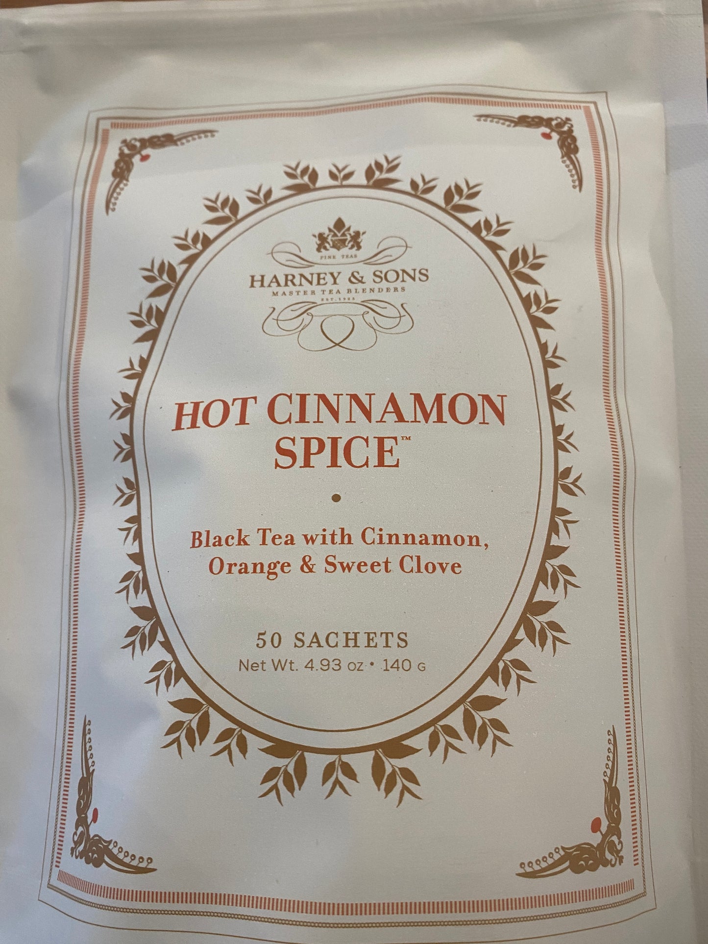 Hot Cinnamon Spice Black Tea 50 bags - Harney