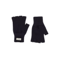 Crafted in Scotland from Merino wool, these two black fingerless gloves feature a ribbed cuff and one glove adorned with a "Le Bonnet" label, making them an essential addition to your cold weather accessories.