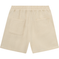 A pair of Kevin Boucle Shorts, Ivory by Les Deux with a stretchy waist and two square pockets on the front, crafted from recycled polyester.