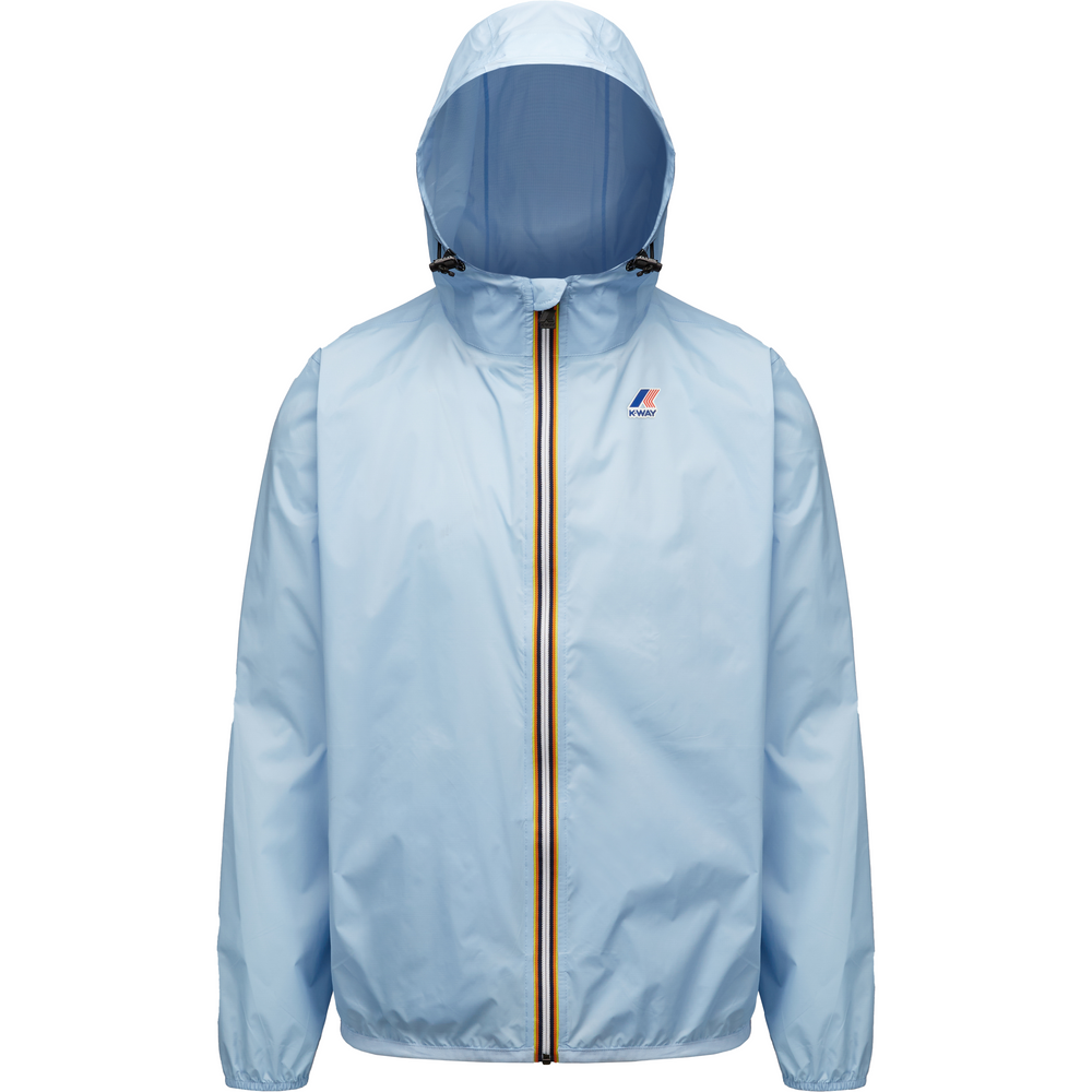 A Le Vrai 3.0 Claude, Azure LT Marine jacket with a front zipper and the K-Way logo on the chest.