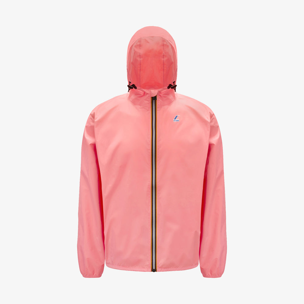 The K-Way Le Vrai 3.0 Claude, Pink MD is a packable, unisex jacket with zipper closure and small chest logo. It's water-repellent, making it ideal for any weather.