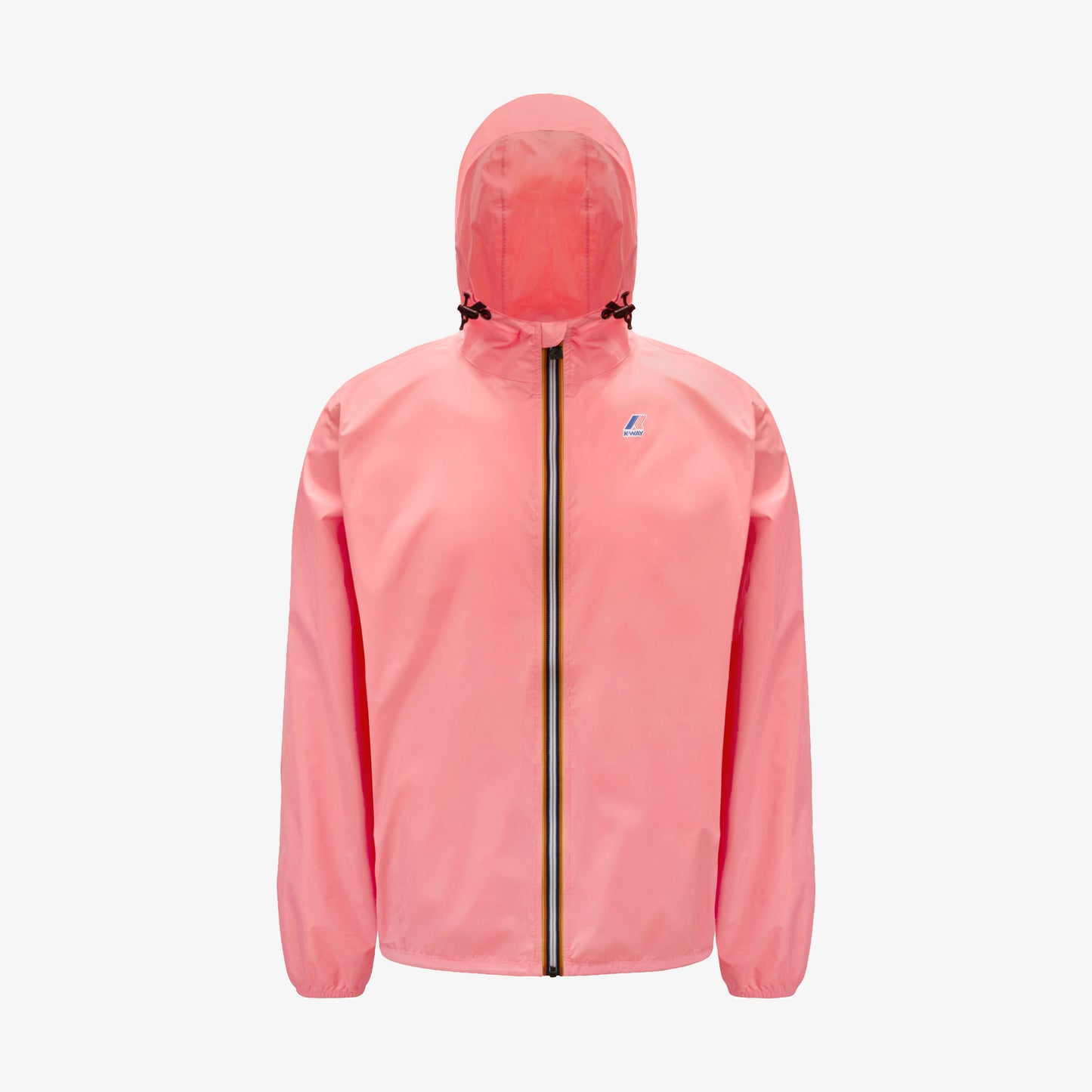 The K-Way Le Vrai 3.0 Claude, Pink MD is a packable, unisex jacket with zipper closure and small chest logo. It's water-repellent, making it ideal for any weather.