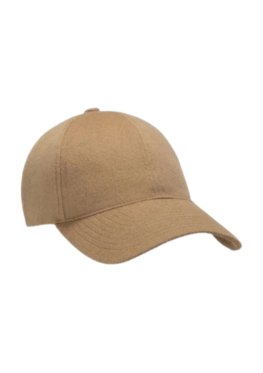 Camel Hair Wool Soft Front Cap, Camel