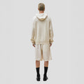 Wool Cotton Hooded Sweater, Beige