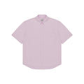 Kappy's Relaxed Cotton Half Shirt in light pink features short sleeves and a front pocket, displayed flat on a white background.