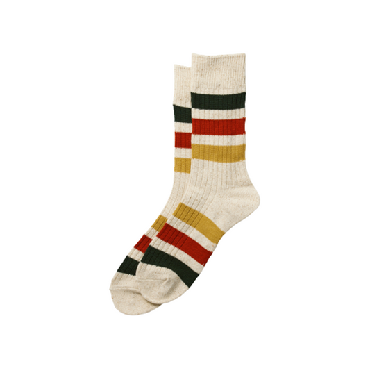 Park Stripe Crew Socks, White Stripes