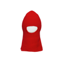 This limited edition Le Bonnet Balaclava is meticulously crafted from luxurious merino wool in a vibrant red hue. It features a single oval opening for the face and is beautifully showcased on a white background.