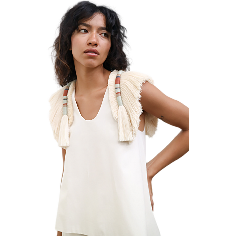 Caralarga W Shirting Revisited Texcoco Blouse, Natural