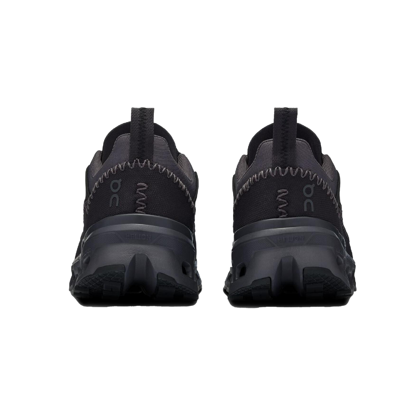 Rear view of the Women's Cloudaway 2 by On Running, showcasing a visible brand logo, pull tabs, and an ultra-sticky Missiongrip™ outsole for enhanced traction.