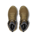 A pair of Women's Cloudrock 2 Waterproof sneakers by On Running, showcasing a textured design with laces in a brown color when viewed from above, ideal for anyone who values shock absorption with every step.