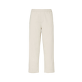 The Coco Pant Twill by Aiayu is a classic straight-fit beige trouser made from GOTS-certified organic cotton twill with an elastic waistband, shown on a plain background.