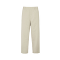 The Coco Pant Tailored Velvet by Aiayu features an elastic waistband and straight-cut design, crafted from soft organic cotton for comfort and durability, elevating any casual look effortlessly in a beige hue.