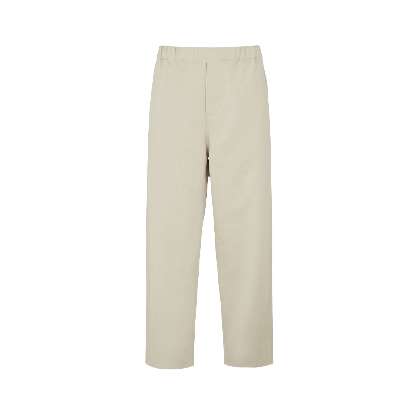 The Coco Pant Tailored Velvet by Aiayu features an elastic waistband and straight-cut design, crafted from soft organic cotton for comfort and durability, elevating any casual look effortlessly in a beige hue.