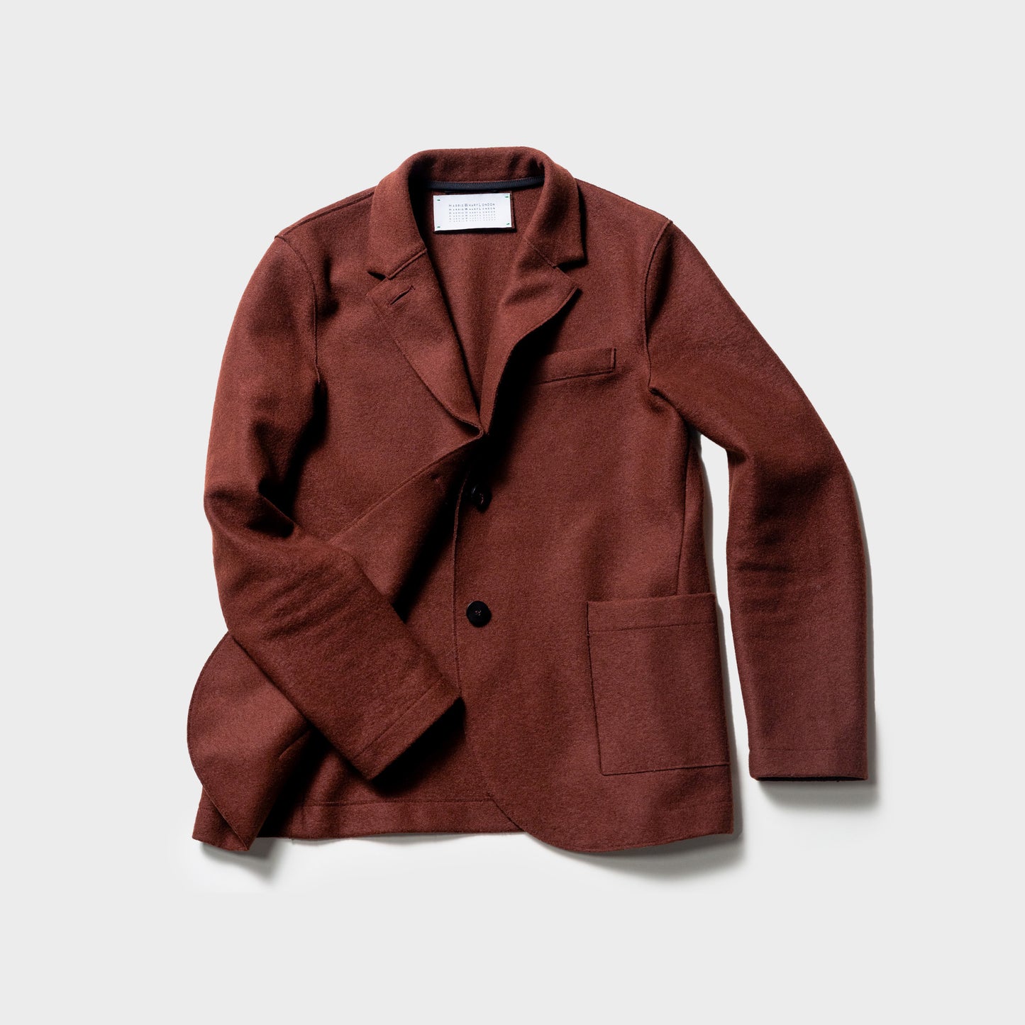 W Stand Up Collar Blazer Lt Wool, Cognac