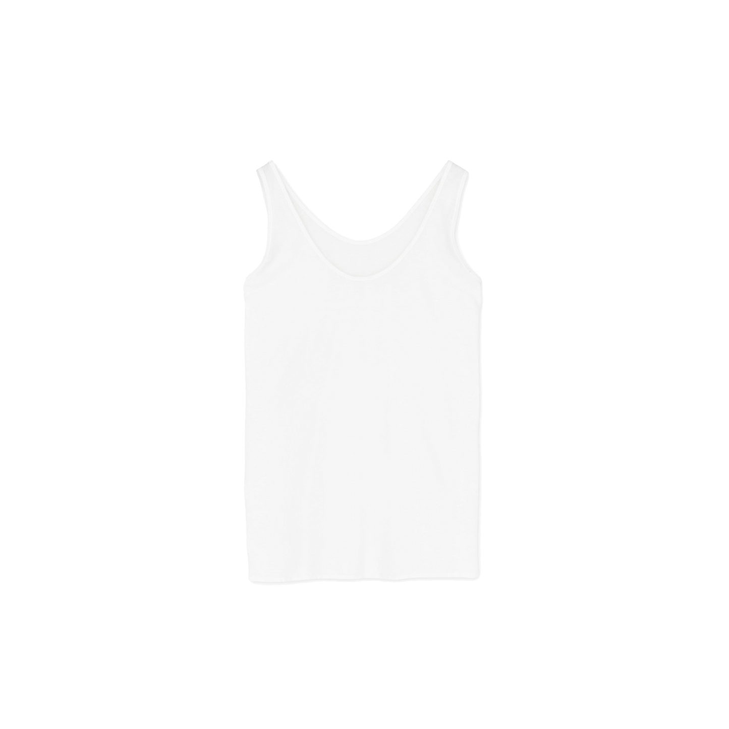 The Aiayu Gentle Tank is a luxurious white sleeveless cotton-cashmere blend top, designed for comfort and sophistication against a sleek black background. This tank is ideal for thermoregulating layering.