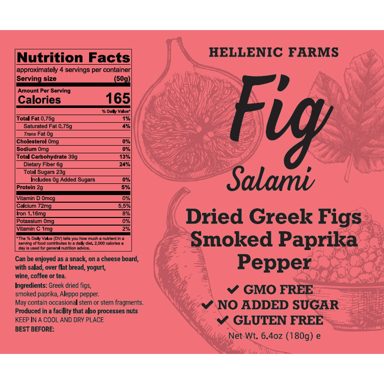 Gourmet Food Solutions, Inc. Vegan Fig Salami - Smoked Paprika & Aleppo Pepper