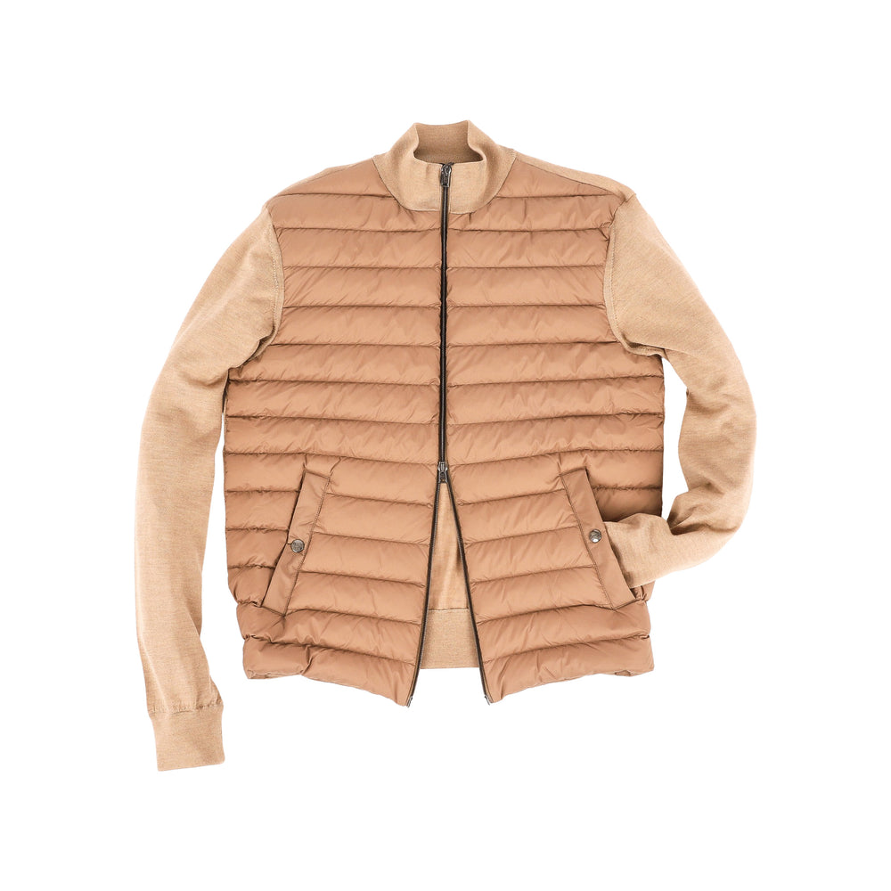 Men's Zip Front Cardigan, Camel