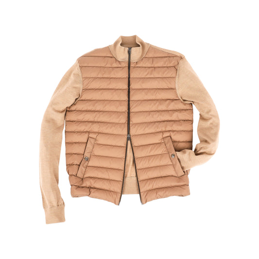 Men's Zip Front Cardigan, Camel