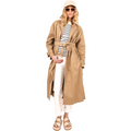 Herno W Rain Jacket Trench Coat, Camel