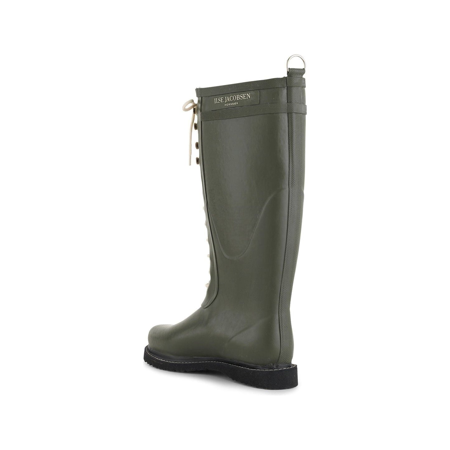 Ilse Jacobsen W Rain Boots Knee High Rubber Boot w/ Laces, Army Green