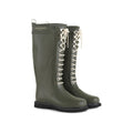 Ilse Jacobsen W Rain Boots Knee High Rubber Boot w/ Laces, Army Green