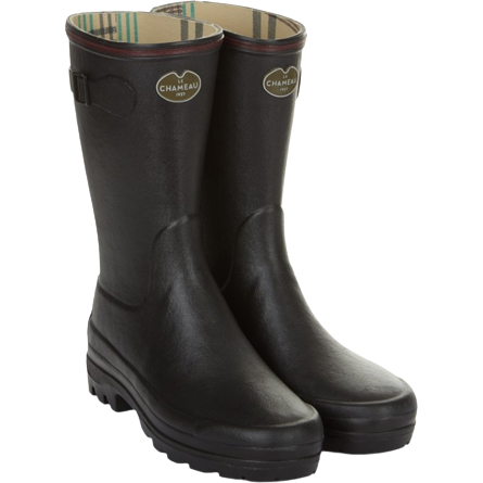 Le Chameau W Rain Boots Giverny Jersey Lined 3/4 Bottillon, Noir