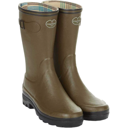 Le Chameau W Rain Boots Giverny Jersey Lined 3/4 Bottillon, Vert Chameau