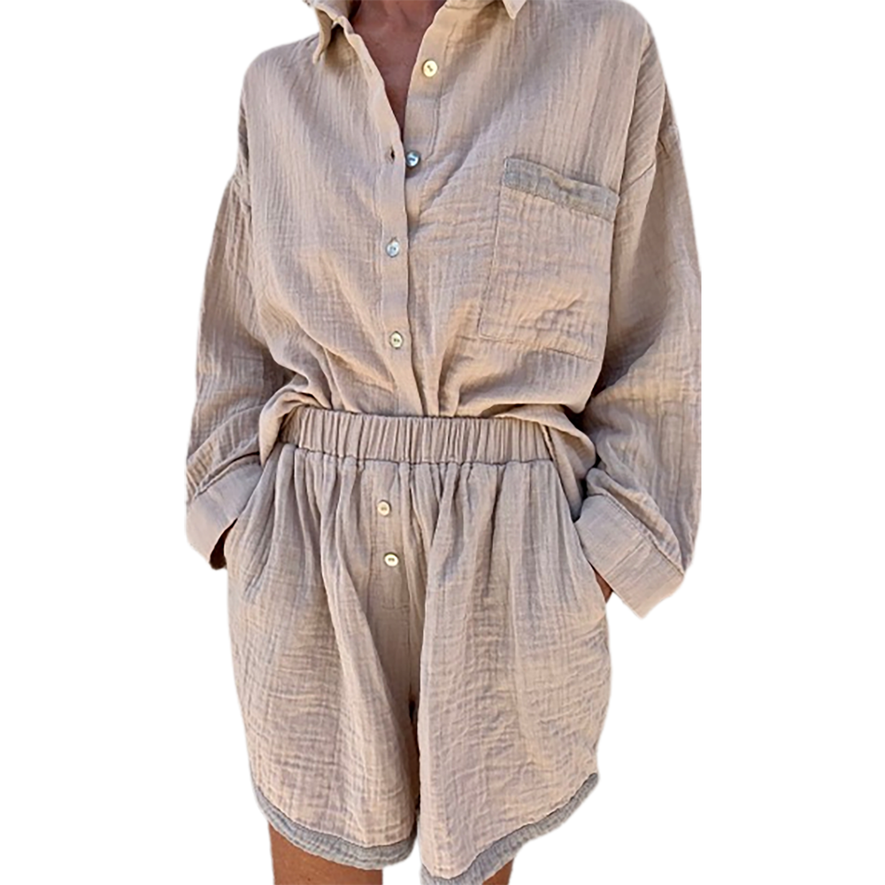 Loomist W Shirting One Size Muslin Shirt, Taupe