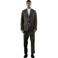 Original Madras Trading Co. M Blazer Single Breasted Two Button Summer Jacket, Olive / Navy Stripe