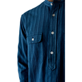 Original Madras Trading Co. M Long Sleeve T-Shirts Band Collar LS Popover Shirt, Blue Stripe