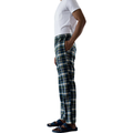 Original Madras Trading Co. M Pajama Madras Drawstring Summer Trouser, Navy / Green Plaid