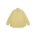 The Relaxed Cotton Shirt by Kappy is a pale yellow cotton button-up with a collar and a patch pocket on the left chest, made in South Korea.