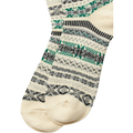 RoToTo Socks Jacquard Crew Socks "Fairisle", White Pattern