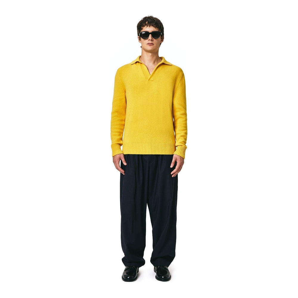 Seven Gauge fw23 U Sweater Wool Polo, Giallo